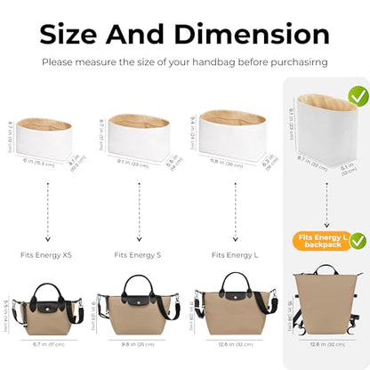 Purse Organizer Compatible with Le-Pliage Energy L Backpack - color: Vanile, size: Fits Energy L Backpack