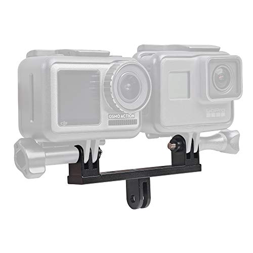 Aluminum Dual Mount,Twin Adapter Mount Compatible with GoPro Hero 13 12 11 10 9 8 7 6 5 Black,APEMAN/AKASO/DJI Omso Action 5 pro/4/3/2 and More