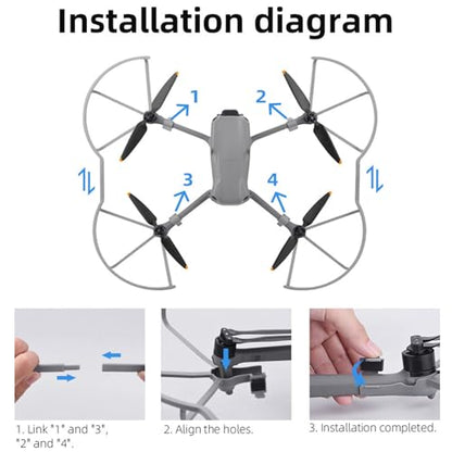 Propeller Guard for DJI Air 3S Accessories, Quick Release Bumper Protective Ring Blade Cover Drone Prop Protector Compatible with DJI Air 3/Air 3S Fly More Combo