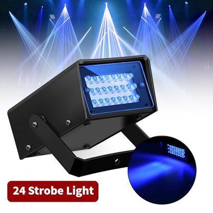 ENUOLI Mini LED Strobe Light Blue Color 24 Super Bright LED Party Light - color: Blue