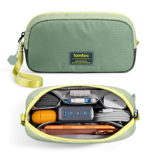 tomtoc Electronics Organizer Travel Case Performance, Cable Tech Pouch - color: Moss Green, size: Small