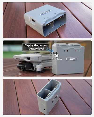LKTOP Replacement DJI Mini 4K Battery Charging Hub, Mini 2/SE Fast Charger for DJI Mini4K/Mini2 Series Drone Accessories USB-C Power Adapter, Parallel Charge Dual Batteries, Charging Discharging Mode