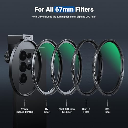 NEEWER 67mm Phone CPL Filter with Cold Shoe Clip, HD Circular Polarizer Lens Filter Accessories with Adjustable Polarization, Compatible with Android Samsung S26 Ultra iPhone 17 Pro Max & More, FL-113 - style: CPL w/Cold Shoe Clip