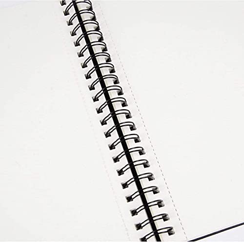 KINGART Hardcover Sketchbook (Black), Side Wire Bound, 60 Lbs. (90G), 9" X 12", 100 Sheets