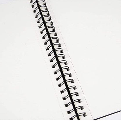 KINGART Hardcover Sketchbook (Black), Side Wire Bound, 60 Lbs. (90G), 9" X 12", 100 Sheets
