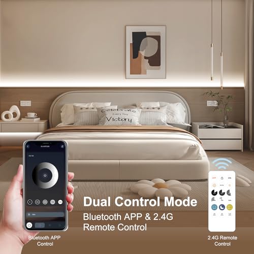 COB LED Strip Light 6000K, 24ft Dimmable White LED Strip Light, CRI92+, DC24V Tape Light with RF Remote, Timer Function, Bluetooth App Control for Home Bedroom Kitchen DIY Lighting. - color: 6000K, size: 24FT