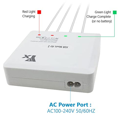 Hanatora Air 2S,Mavic Air 2 Battery Charger Compatible with DJI Air 2S,Mavic Air 2 Drone,Rapid Multi Parallel Charging Hub Accessories