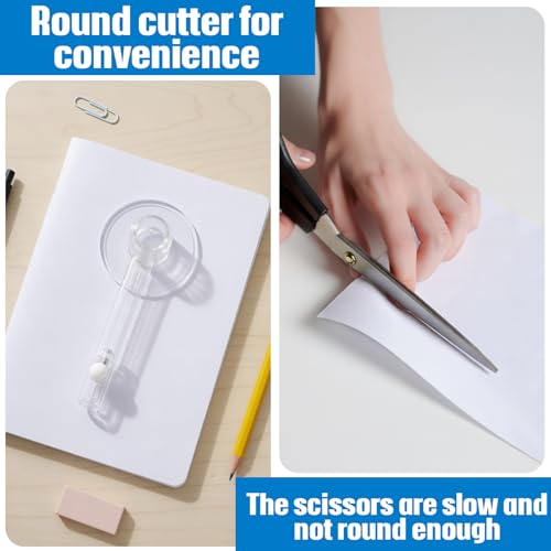 Lanties 2 Pack 58 mm/2.25 Inch Clear Circle Paper Cutter Button Maker Tools Adjustable Round Circular Cutter for Art DIY Crafts, 70-210mm