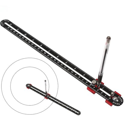 300mm Woodworking Compass Tool, Large Compass Woodworking Scribing Circle, Carpenter Compass Ruler Marking Gauge Circle Marking Tool for Engineer Carpenter (Black) - style: Black - 300mm