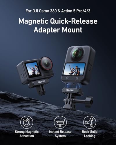 TELESIN Magnetic Quick Release Adapter Mount for DJI Osmo Action 5Pro 4 3 - color: Magnetic Adapter + Triple Claw Adapter