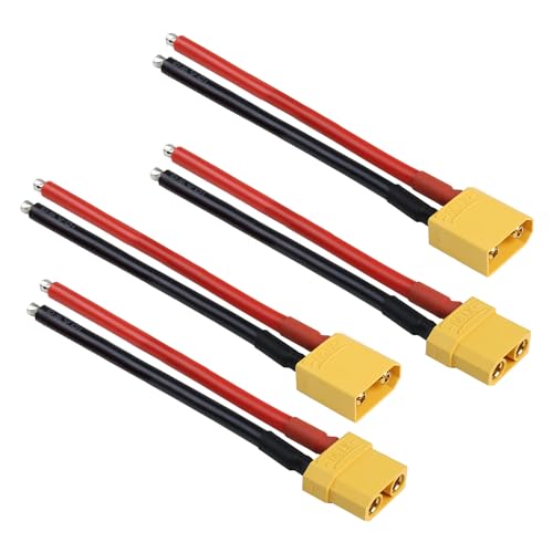 2 Pairs TMH XT90 Plug Connector Female and Male with 150mm (10 AWG) Soft Silicone Wire for RC Lipo Battery FPV Cable Drone Car Boat (2 Male+2 Female) - color: 2 Pairs - Xt90 10awg 150mm., size: XT90 Connector