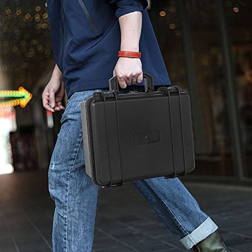 Protective Hard Case Shockproof Water-resistant with Customized DIY Foam Insert fit for Camera, etc, 11 X 9.5 X 5-Inch - size: Inner：10 X 7 X 4.7 Inch