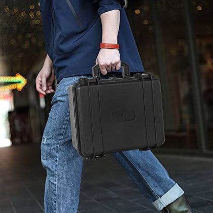 Protective Hard Case Shockproof Water-resistant with Customized DIY Foam Insert fit for Camera, etc, 11 X 9.5 X 5-Inch - size: Inner：10 X 7 X 4.7 Inch