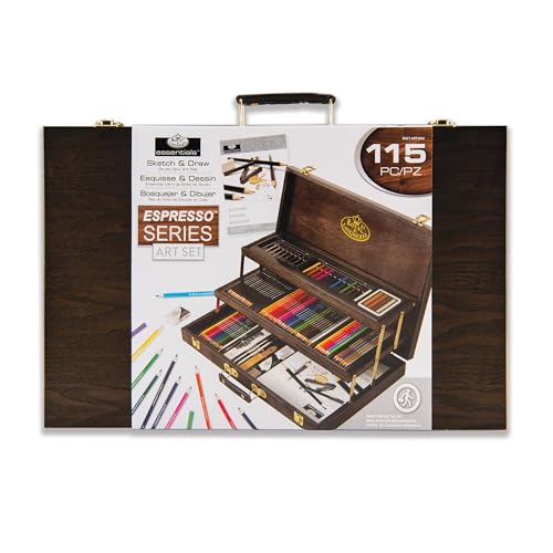 Royal & Langnickel 115 Piece Sketch and Draw Art Set – Espresso