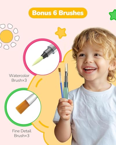 TECJOE 3 Pack Paint with Water Books, Kids Watercolor Activity Set - color: Forest & Princess & Dinosaur