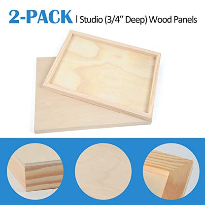 Falling in Art 2 Pack 20x20 Unfinished Birch Wood Panels Kit for Painting - size: 20*20 2-pack