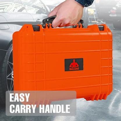 Jack Boss Waterproof Hard Camera Case with Pre-cut Foam,Orange - color: ORANGE