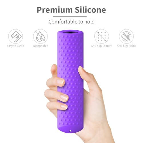 6.4 Inch Silicone Cover Compatible with Fire TV Stick 4K Max 2nd gen 2023 Remote Control,Silicone Case for Toshiba/Insignia Smart TV Remote Anti-Slip Sleeve Cover with Lanyard(Purple) - color: PURPLE