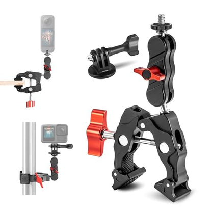 Clamp Camera Mount for Insta360 X6 X5 LUNA Ultra Pocket 4 Pro Accessories