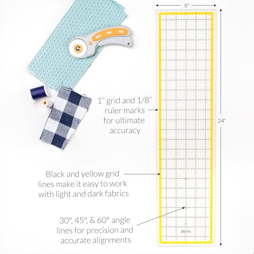 WA Portman 24x36 Fabric Cutting Mat for Sewing, Rotary Cutter & Clear Ruler - size: 24" x 36"