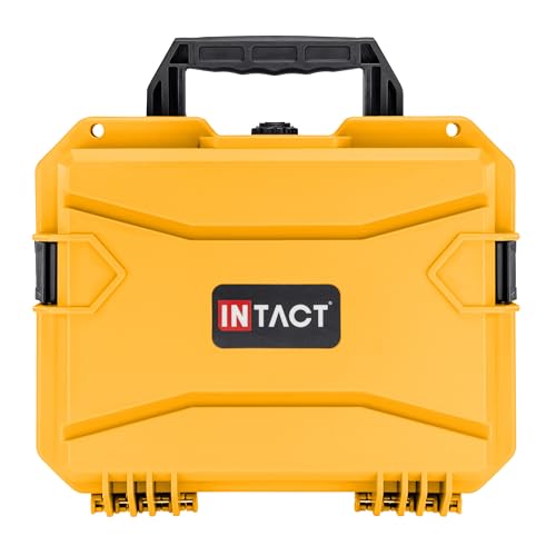 Eylar 13.8" Intact Series Compact Hard Camera Case, Lightweight and Durable Stacker Design with Foam - color: Yellow