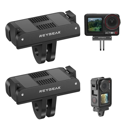 REYGEAK Quick Release Mount for DJI OSMO 360/Action 5 Pro/4/3,Magnetic Adapter Mount with Dual-Claws for DJI Osmo Action Accessories(2 Pack)