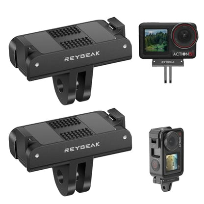 REYGEAK Quick Release Mount for DJI OSMO 360/Action 5 Pro/4/3,Magnetic Adapter Mount with Dual-Claws for DJI Osmo Action Accessories(2 Pack)