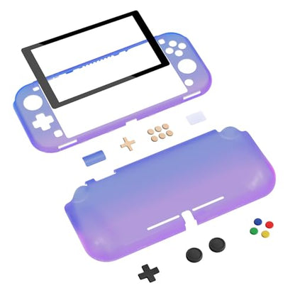 PlayVital ZealProtect Protective Case for Nintendo Switch Lite, Ergonomic Grip Hard Cover - Shock-absorbent Anti-Scratch with Screen Protector & Thumb Grip Button Caps, Gradient Translucent Bluebell - color: Gradient Translucent Bluebell