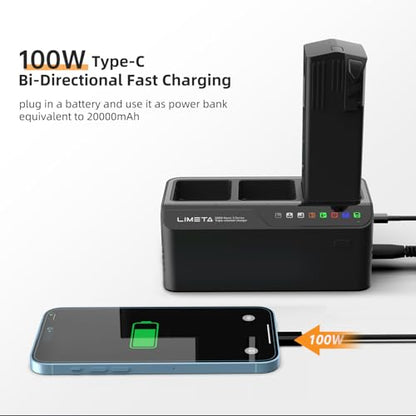 200W Mavic 3 Battery Charger Hub Fast Parallel Charging Station for DJI Mavic 3 Pro/Mavic 3 Classic/Mavic 3 Enterprise Batteries Charge 3 Batteries Simultaneously in 70 Min with Storage Mode