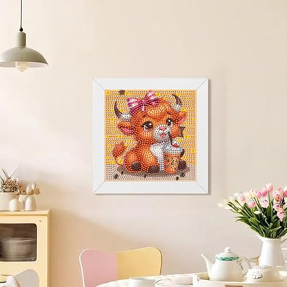 WEMEON Cow Diamond Art Kits for Kids with Frame 7x7 inch - color: Cow03