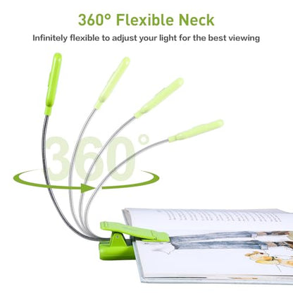 VAVOFO Rechargeable Reading Light, Clip on Book Light for Reading in Bed - color: Neon Green