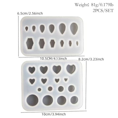 2Pcs Heart/Circle/Coffin/Teardrop Resin Mold for Tragus/Helix DIY - color: DL023_2pcs