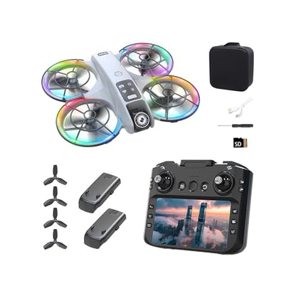 K200 Big Brushless Motor Drone, Screen Controlle, Two-batteries. - color: 2 batteries - Gray