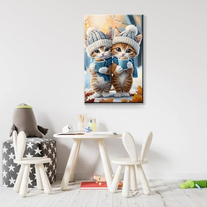ATDMS Paint by Numbers Kits for Adults, Cats Paint by Number with Frame - color: Cute Cats 229