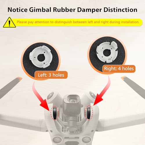 for DJI Mini 4 Pro Gimbal Shock Absorption Rubber Replacement for DJI Mini 4 Pro Damper Rubber Gimbal Camera Shock Absorber Drones Accessories Parts with Tools(Left and Right)