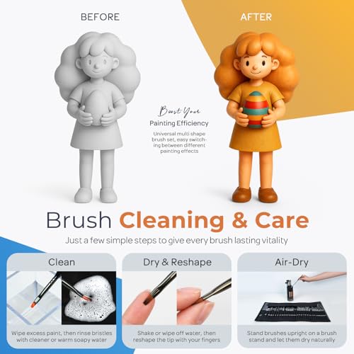 Nicpro 36pcs Paint Brush Set,Professional Paintbrushes for Acrylic Painting - color: Silver