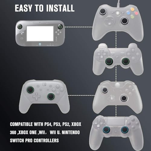 Compatible with 8 Pairs Thumb Grips Silicone Analog Stick Covers Thumbstick Controller Replacement Joystick Cap PS4 PS3 PS2 Xbox One Xbox 360 Wii U – Assorted