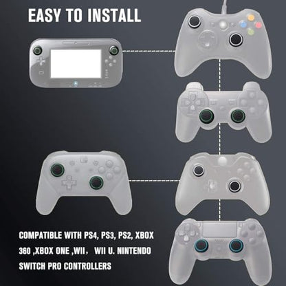 Compatible with 8 Pairs Thumb Grips Silicone Analog Stick Covers Thumbstick Controller Replacement Joystick Cap PS4 PS3 PS2 Xbox One Xbox 360 Wii U – Assorted