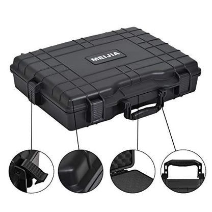 MEIJIA Waterproof Hard Camera Case,Hard Laptop Case,Hard Case with Customized Fit Foam Included, Elegant Black,Fit for computers,camera,lens(Black, 21.62"X17.25"X4.87") - size: 21.62" x 17.25" x 4.87"