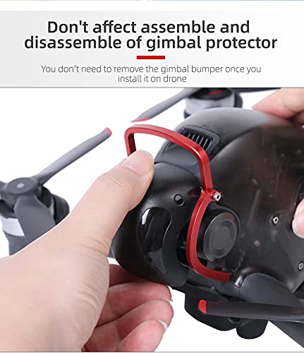 FPV Drone Gimbal Bumper for DJI FPV Drone PTZ Protect Bar Aluminum Alloy Camera Anti-collision (Black)