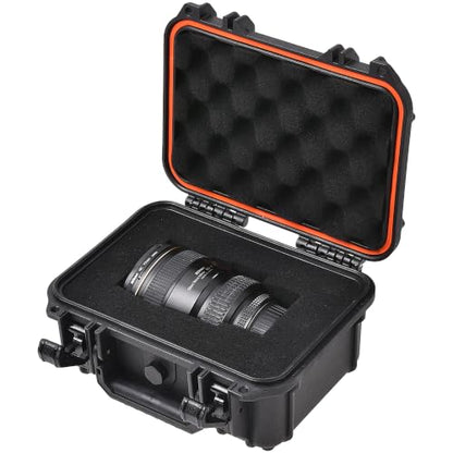 Tactix Hard Case S Waterproof Camera Protective Case IP65 Heavy-Duty with Custom Foam Insert, Fit Use of Drones, Camera, Equipments, Tools, 9.25"x7.48"x4.4" Black - size: S