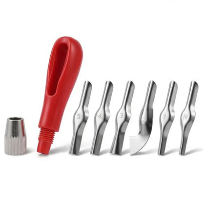 Linocut Carving Kit, Linoleum Cutter Tools Speedball Carving Tools with 6 Blades for Block Printing, Stamp Making, DIY Sculpture and Printmaking