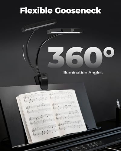 Kootek Music Stand Light Clip-on Piano Lamp Rechargeable Book Light, 10 LED