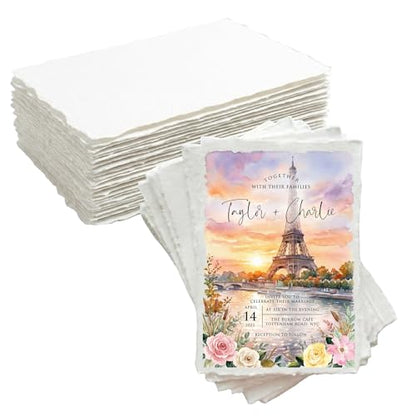 ANSSDO 60 Sheets Deckled Edge Handmade Watercolor Paper 2x3.5 Inch - size: 2 x 3.5