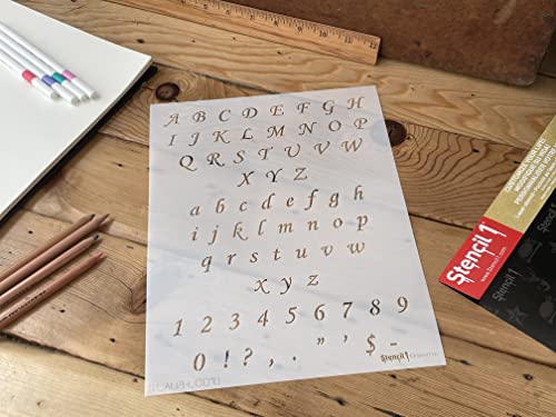 Stencil1 Corsiva Font Stencil 1/2" Alphabet Letters Painting Craft - size: 1/2" Letters