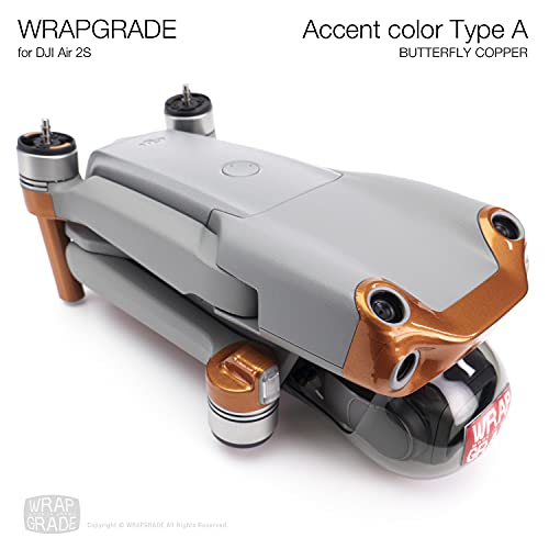 Wrapgrade Skin Compatible with DJI Air 2S | Accent Color A (Butterfly Copper) - color: BUTTERFLY COPPER