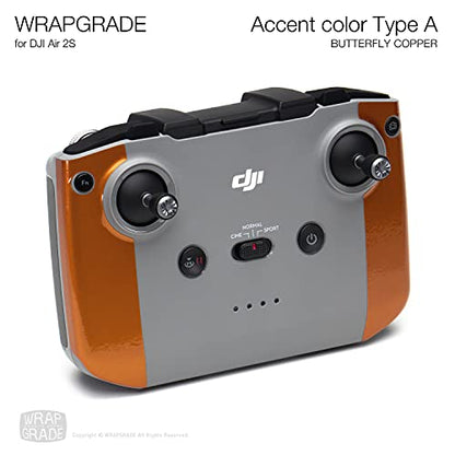 Wrapgrade Skin Compatible with DJI Air 2S | Accent Color A (Butterfly Copper) - color: BUTTERFLY COPPER