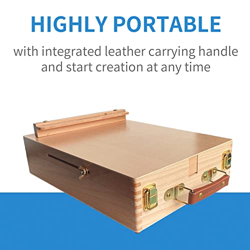 Falling in Art Wooden Tabletop Easel, Beech Wood Sketchbox Desktop Easel - style: Tabletop Easel