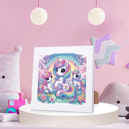 Cartoon Diamond Art Painting Kits for Kids with Frame Ages 4-8-12 (7x7 in) - color: CC110