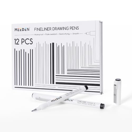 MEEDEN Micro Fineliner Drawing Pens: 12 Sizes, 0.05-3mm, Black Archival Ink - style: Multi-size (12 PCS)